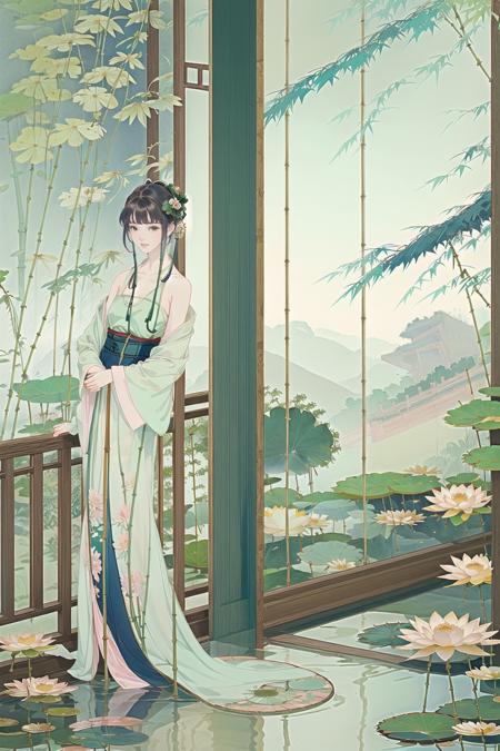 00395-2852145099-((1girl)),solo,lying on bamboo mat bed in garden,thin hanfu,foggy,(curtain),(bamboo forest_1.2),tiles roof,translucent silk chif.png